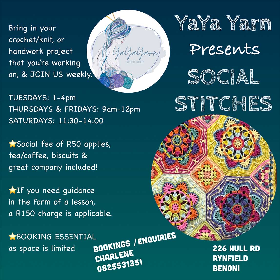 Yaya yarn social stitches